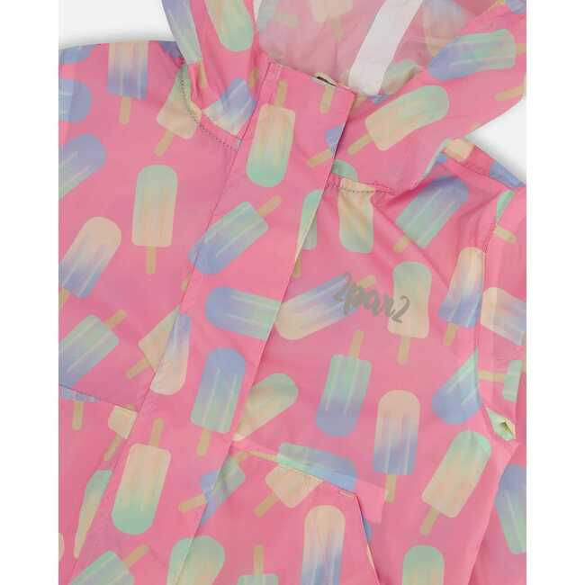 Packable Windbreaker In Polyester, Pink Printed Lollipops - Jackets - 4