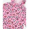Rain Jacket In Polyurethane, Pink Heart Print - Raincoats - 5
