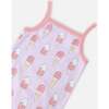 Organic Cotton Two-Piece Pajamas Set, Lilac Printed Ice Creams - Pajamas - 4