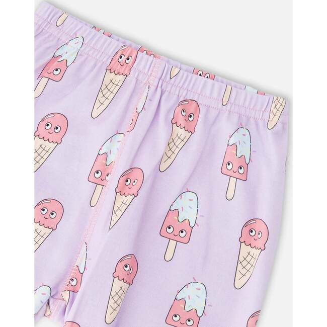 Organic Cotton Two-Piece Pajamas Set, Lilac Printed Ice Creams - Pajamas - 5