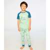 Organic Cotton Two-Piece Pajamas Set, Green Printed Crocodiles - Pajamas - 2 - thumbnail