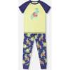 Organic Cotton Two-Piece Pajamas Set, Blue Dino Print - Pajamas - 1 - thumbnail