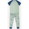 Organic Cotton Two-Piece Pajamas Set, Green Printed Crocodiles - Pajamas - 3 - thumbnail