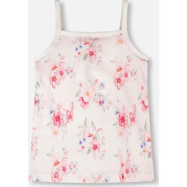 Organic Cotton Tank Underwear, Pink Printed Flowers