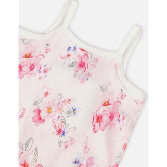 Organic Cotton Tank Underwear, Pink Printed Flowers - Underwear - 3