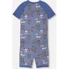 Organic Cotton Two-Piece Pajamas Set, Blue Printed Dogs - Pajamas - 3
