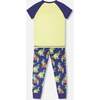 Organic Cotton Two-Piece Pajamas Set, Blue Dino Print - Pajamas - 3 - thumbnail