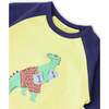 Organic Cotton Two-Piece Pajamas Set, Blue Dino Print - Pajamas - 4 - thumbnail