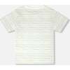 Organic Cotton T-Shirt, White Printed Mint Green Lines - T-Shirts - 3