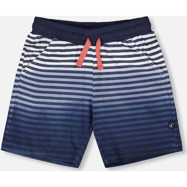 Organic Cotton Shorts, Striped Gradient Blue