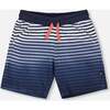 Organic Cotton Shorts, Striped Gradient Blue - Shorts - 1 - thumbnail