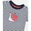 Organic Cotton T-Shirt And Short Set, Blue Stripes And Blue - Mixed Apparel Set - 3