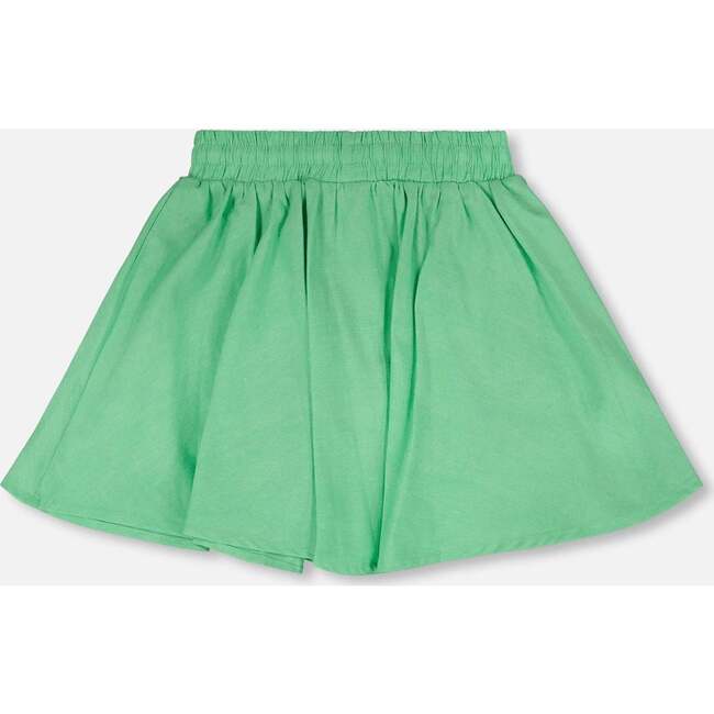 Organic Cotton Skort With Embroidery, Green - Skirts - 3