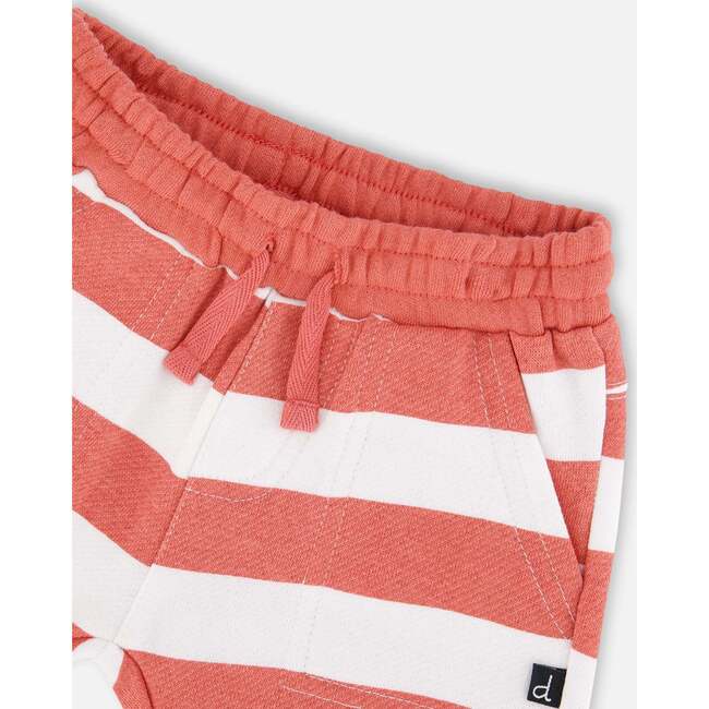 Organic Cotton T-Shirt And Short Set, Blue And Brick Stripes - Mixed Apparel Set - 3