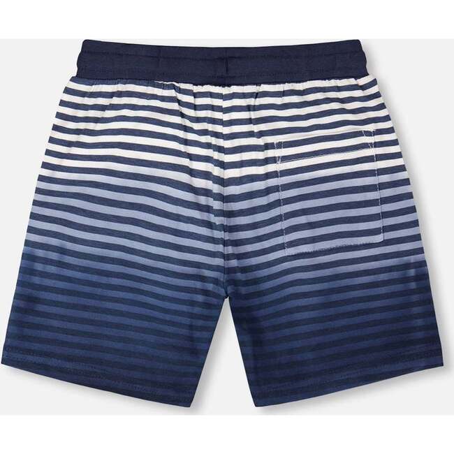 Organic Cotton Shorts, Striped Gradient Blue - Shorts - 4