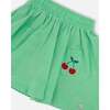 Organic Cotton Skort With Embroidery, Green - Skirts - 4