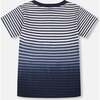 Organic Cotton Short Sleeve T-Shirt, Striped Gradient Blue - T-Shirts - 5