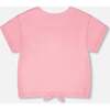Organic Cotton Jersey T-Shirt With Tie At Waist, Pink - T-Shirts - 3