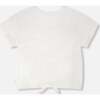 Organic Cotton Jersey T-Shirt With Tie At Waist, White - T-Shirts - 3