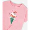 Organic Cotton Jersey T-Shirt With Tie At Waist, Pink - T-Shirts - 4