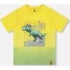 Organic Cotton Jersey T-Shirt, T-Rex Yellow - T-Shirts - 1 - thumbnail