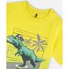 Organic Cotton Jersey T-Shirt, T-Rex Yellow - T-Shirts - 4