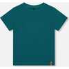 Organic Cotton Jersey T-Shirt Solid, Dark Turquoise - T-Shirts - 1 - thumbnail