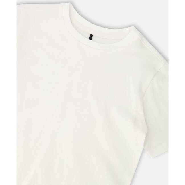Organic Cotton Jersey T-Shirt, Solid Off-White - T-Shirts - 3