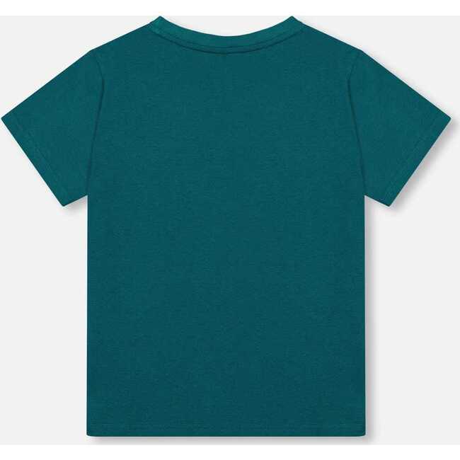 Organic Cotton Jersey T-Shirt Solid, Dark Turquoise - T-Shirts - 3