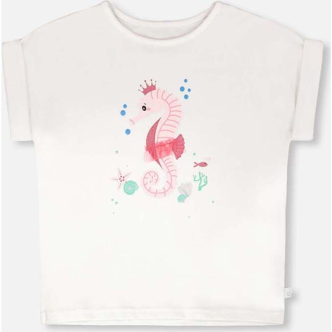 Organic Cotton Jersey T-Shirt, Seahorse White