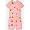 Organic Cotton Two-Piece Pajamas Set Pink Cupcake Print, Pink Printed Cupcake - Pajamas - 1 - thumbnail