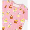 Organic Cotton Two-Piece Pajamas Set Pink Cupcake Print, Pink Printed Cupcake - Pajamas - 4