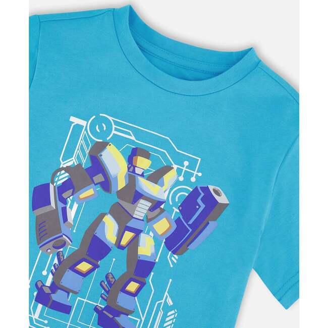 Organic Cotton Jersey T-Shirt, Sky Blue - T-Shirts - 4