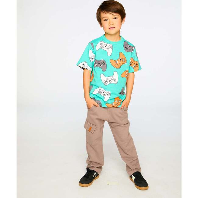 Organic Cotton Jersey T-Shirt, Blue Printed Gamepads