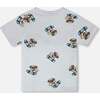 Organic Cotton Jersey T-Shirt, Blue Pug Print - T-Shirts - 3