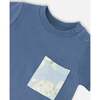 Organic Cotton Jersey T-Shirt And Pants Set, Medium Blue & Blue Turtle Print - Mixed Apparel Set - 4