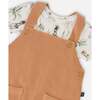 Organic Cotton Jersey T-Shirt And Cotton Rib Pants Set, Beige Zebra Print & Caramel - Mixed Apparel Set - 4