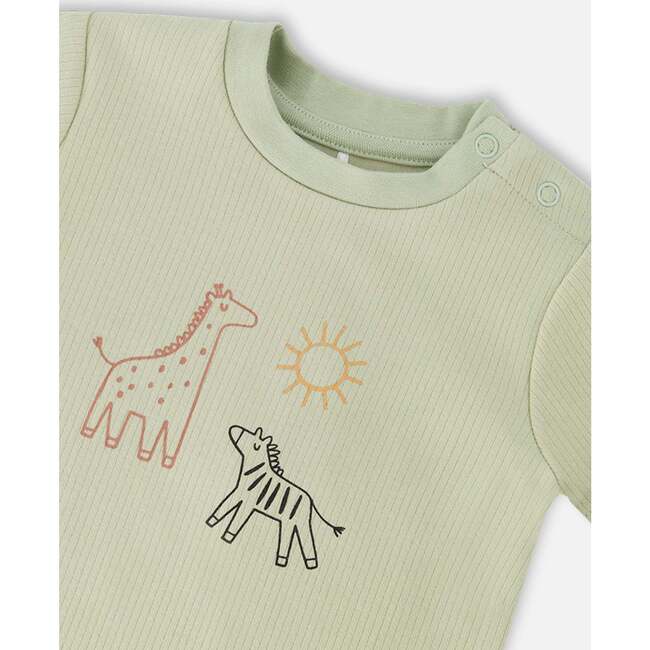 Organic Cotton Jersey Sweater And Pants Set, Sage Green And Black - Mixed Apparel Set - 4