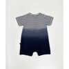 Organic Cotton Romper, Striped Gradient Blue - Rompers - 2