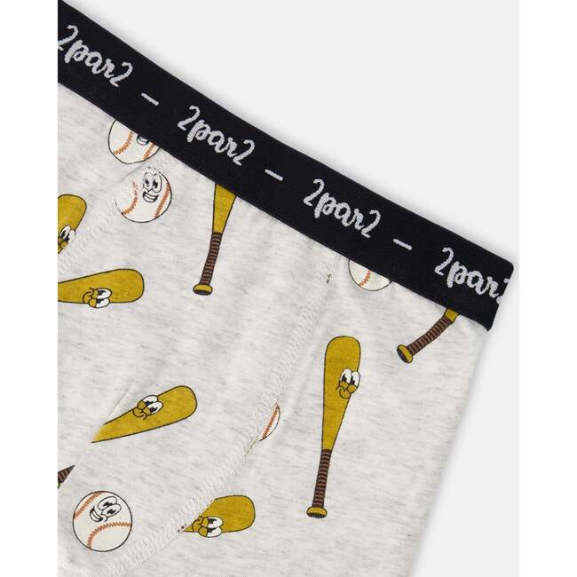 Organic Cotton Printed Boxers Pack Of 3, Beige Printed Trucks