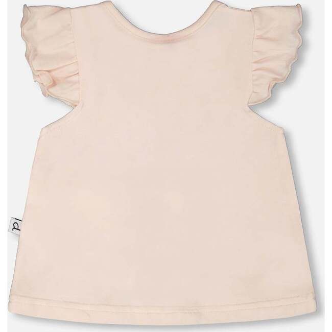 Organic Cotton Jersey Top And Short Set, Peach And Peach Animal Print