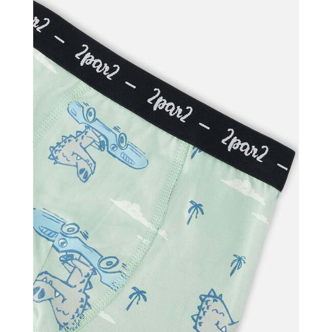 Organic Cotton Printed Boxers Pack Of 3, Beige Printed Trucks - Underwear - 3