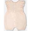 Organic Cotton Jersey Romper With Frills, Peach - Rompers - 1 - thumbnail