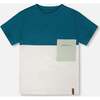 Organic Cotton Colorblock Jersey T-Shirt With Chest Pocket, Heather Grey - T-Shirts - 1 - thumbnail