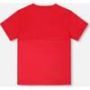 Organic Cotton Colorblock Jersey T-Shirt With Chest Pocket, Red - T-Shirts - 3