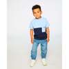 Organic Cotton Colorblock Jersey T-Shirt With Chest Pocket, Dark Blue - T-Shirts - 2