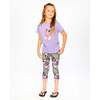 Organic Cotton Jersey Capri, Black With Multicolored Print - Leggings - 2