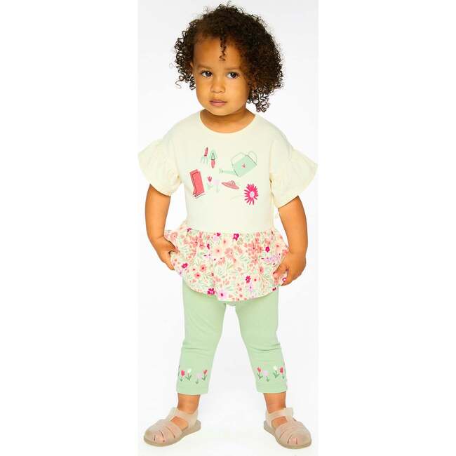 Organic Cotton Jersey Capri, Light Khaki Green - Leggings - 3