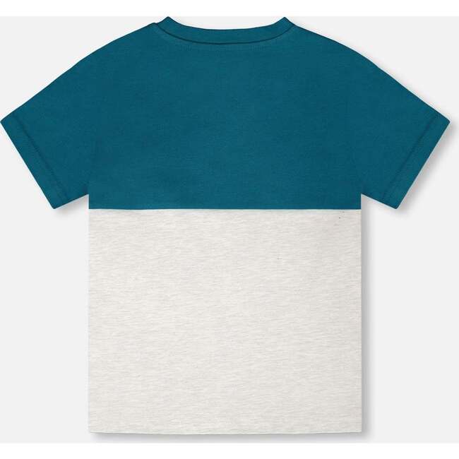 Organic Cotton Colorblock Jersey T-Shirt With Chest Pocket, Heather Grey - T-Shirts - 3