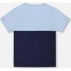 Organic Cotton Colorblock Jersey T-Shirt With Chest Pocket, Dark Blue - T-Shirts - 3